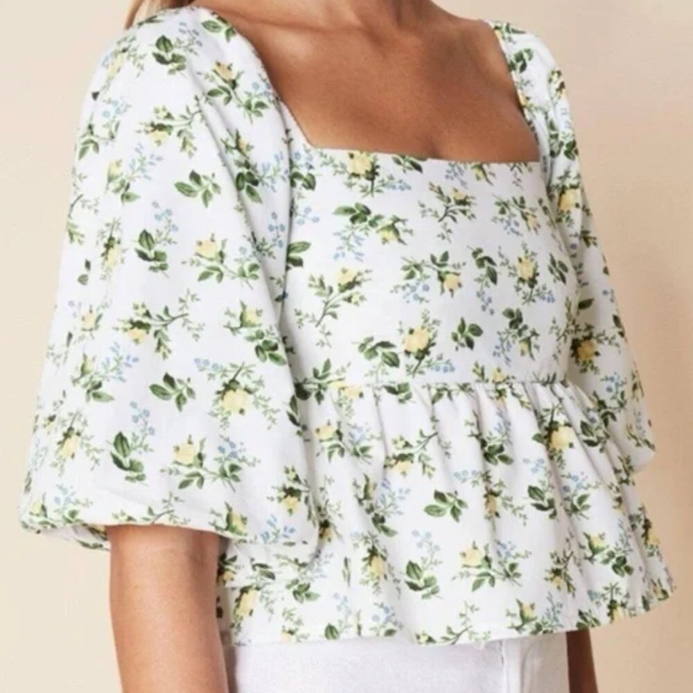 Faithfull the Brand Quincy Top Bendita Floral Print - size S